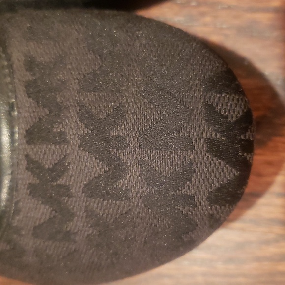 Girl's MK Michael Kors Logo Black Gold zipper charm ballet flats dress shoes 3 - Picture 9 of 9